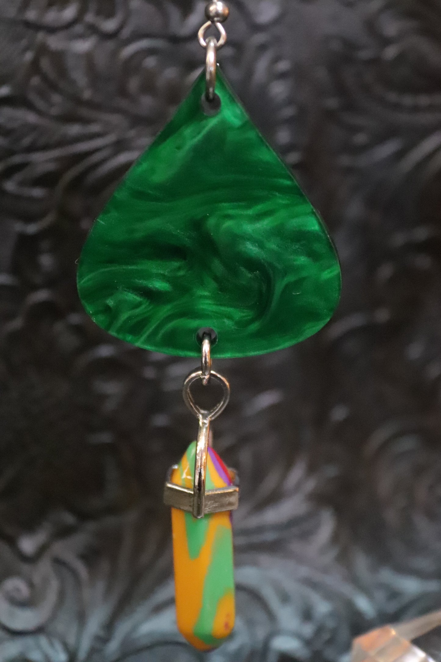 Pearl Green Droplet Earrings