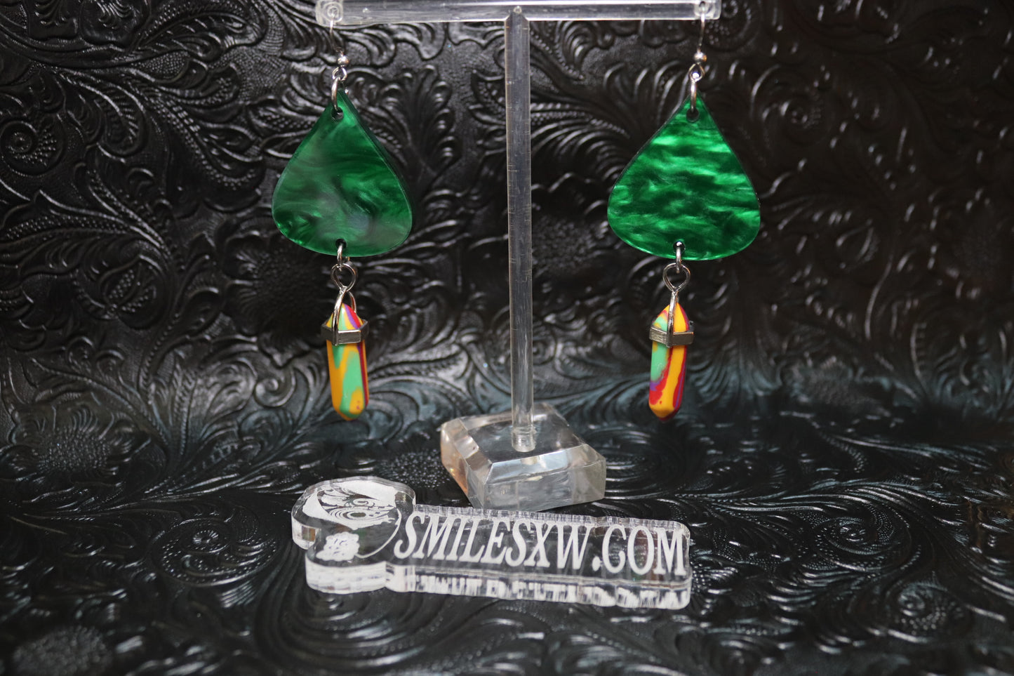 Pearl Green Droplet Earrings